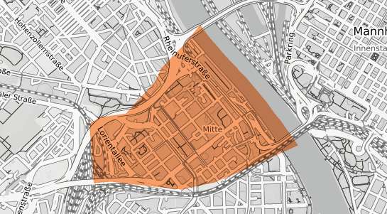 Mietspiegelkarte Ludwigshafen am Rhein Mitte